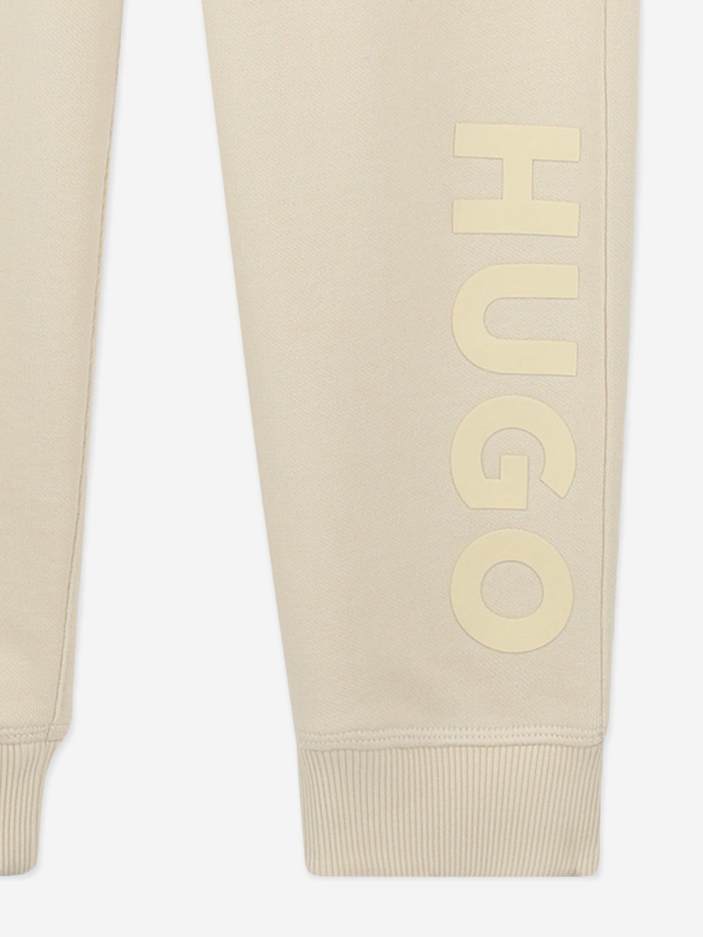 Hugo Boys Logo Print Joggers in Beige