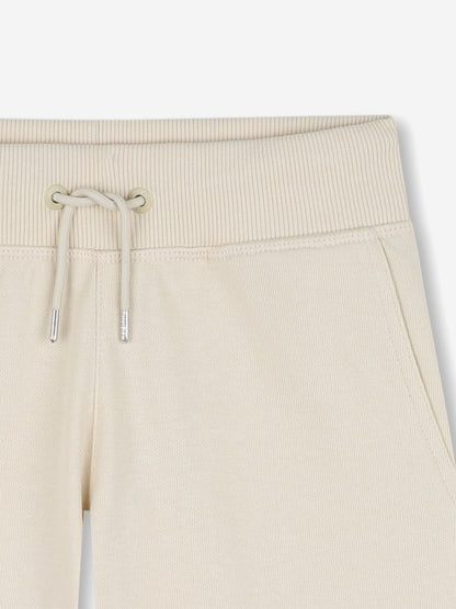 Hugo Boys Logo Print Bermuda Shorts in Beige