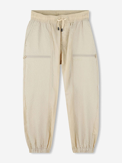 Hugo Boys Loose Track Trousers in Beige