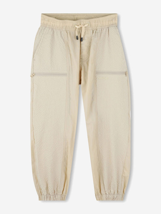 Hugo Boys Loose Track Trousers in Beige