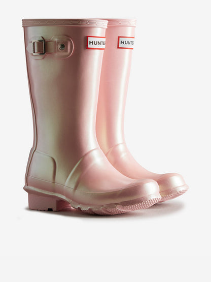 Hunter Girls Original Nebula Wellington Boots in Pink