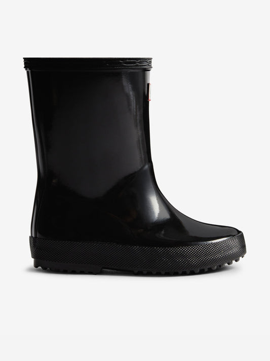 Hunter Kids First Gloss Wellington Boots in Black