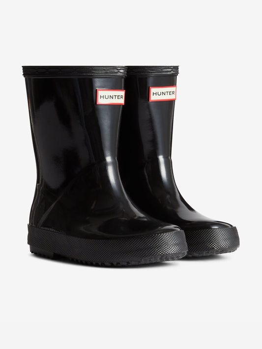 Hunter Kids First Gloss Wellington Boots in Black