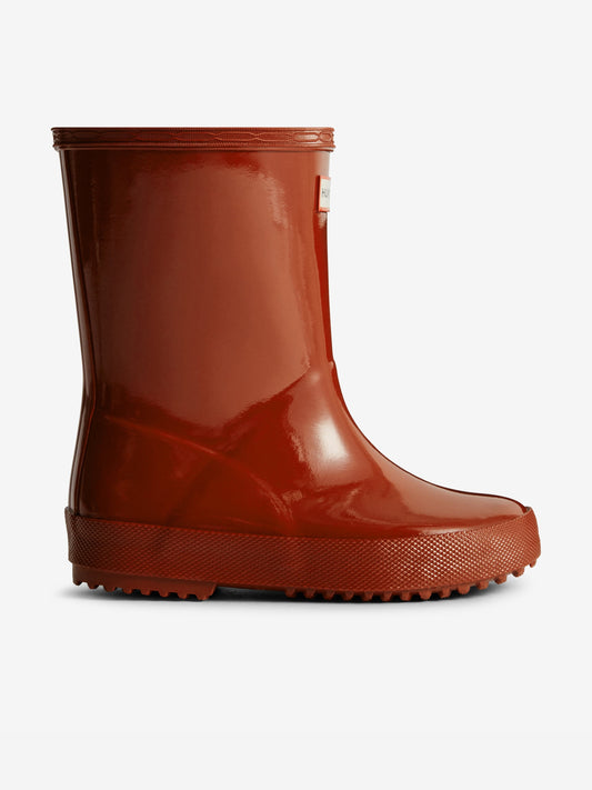 Hunter Kids First Gloss Wellington Boots in Red