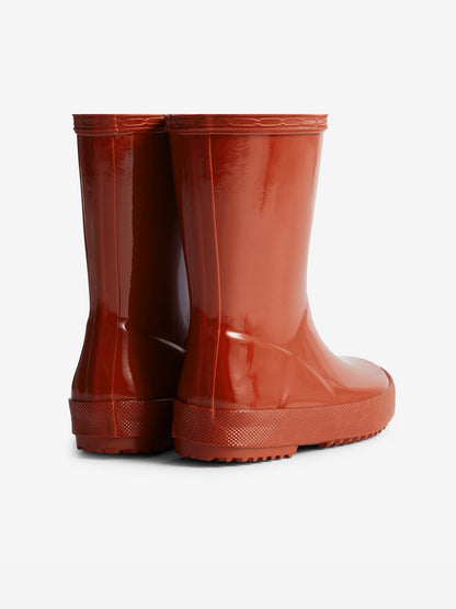 Hunter Kids First Gloss Wellington Boots in Red