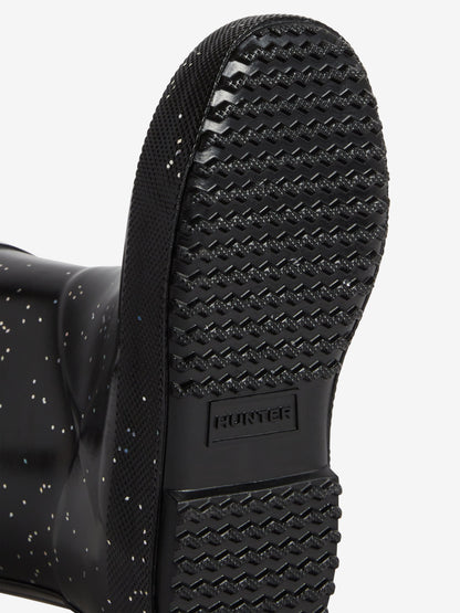Hunter Kids First Giant Glitter Wellington Boots in Black