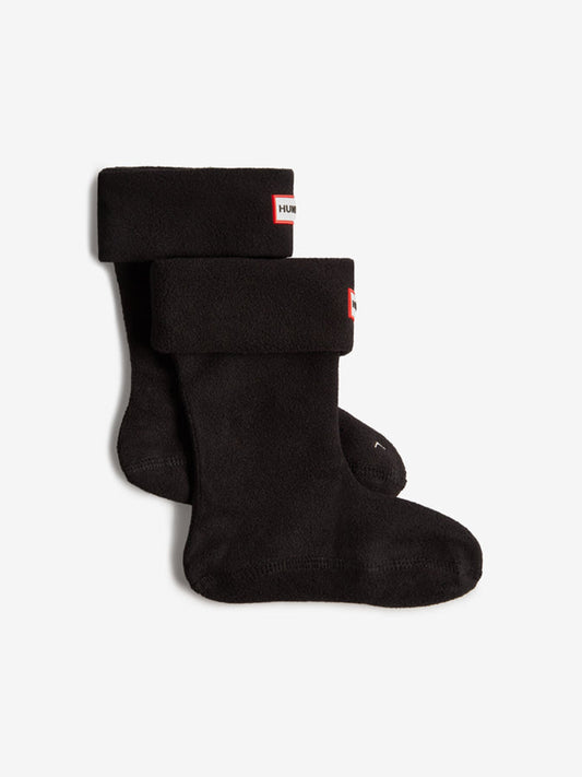 Hunter Kids Fleece Boot Socks in Black