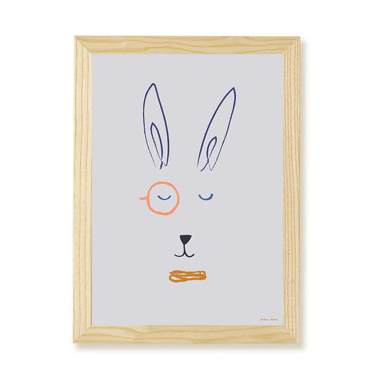 Hibou Design Hector Hare Art Print - Lilac
