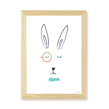 Hibou Design Hector Hare Art Print - White