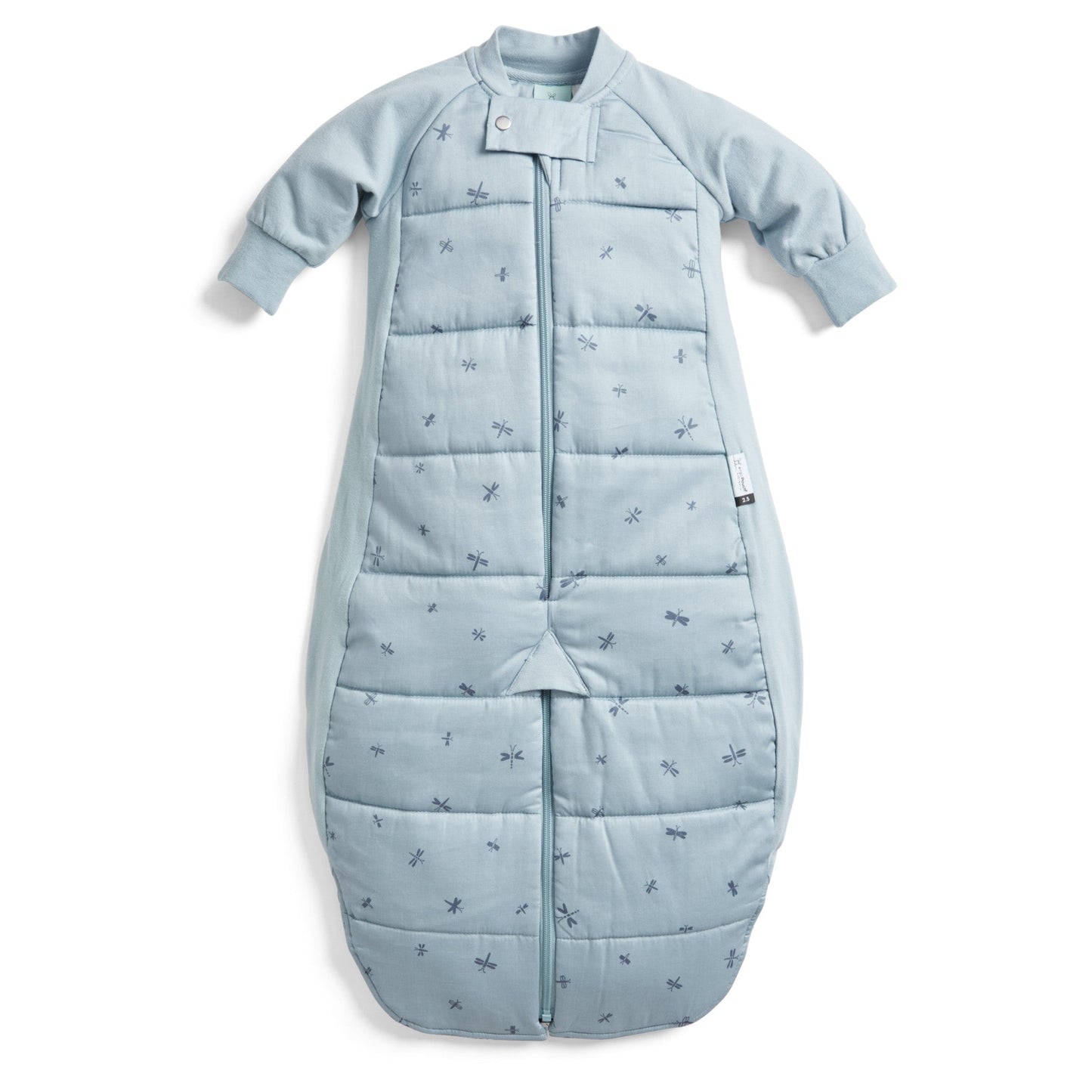 ergoPouch - Organic Winter Long Sleeved 2 in 1 Sleeping Suit Bag - Dragonflies 2.5 TOG
