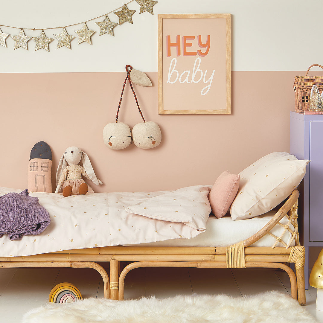 Hibou Design Hey Baby Art Print - Coral