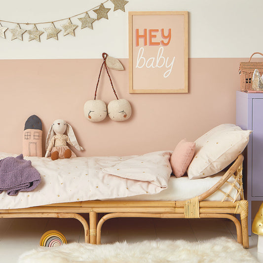 Hibou Design Hey Baby Art Print - Coral