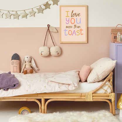 Hibou Design I Love You More Than Toast Art Print - Pink