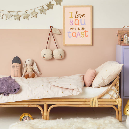 Hibou Design I Love You More Than Toast Art Print - Pink