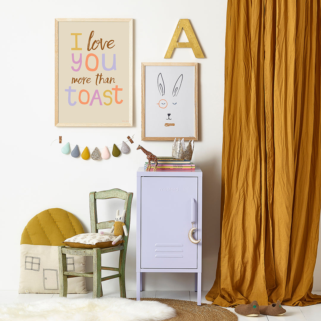 Hibou Design I Love You More Than Toast Art Print - Sand