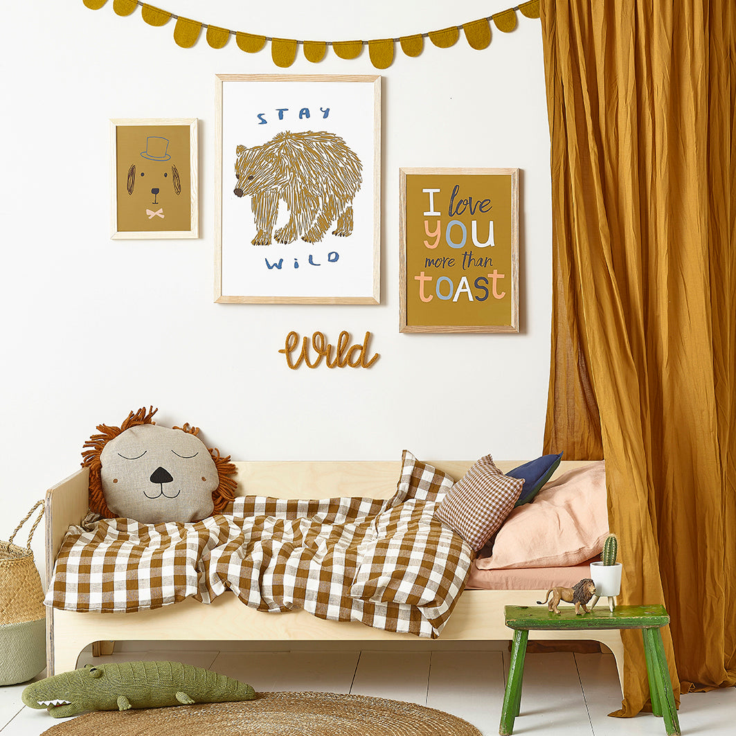 Hibou Design I Love You More Than Toast Art Print - Olive