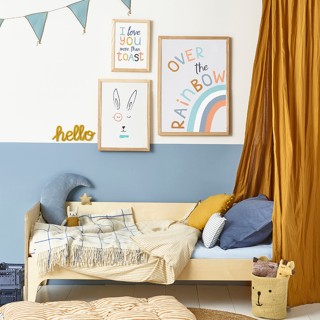 Hibou Design Over the Rainbow Art Print - Blue