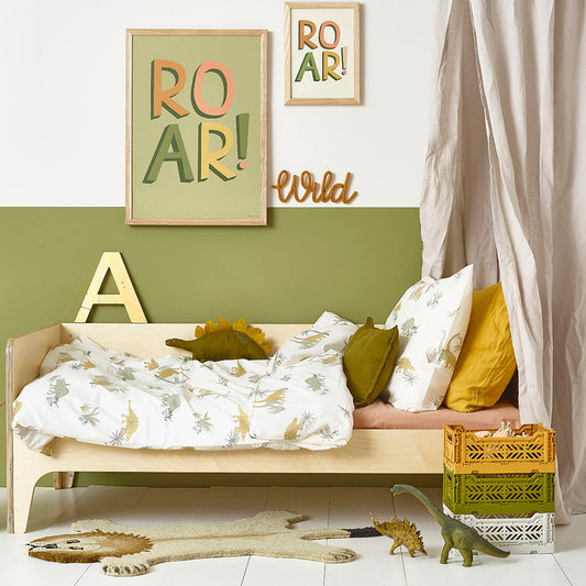 Hibou Design ROAR! Art Print - Khaki
