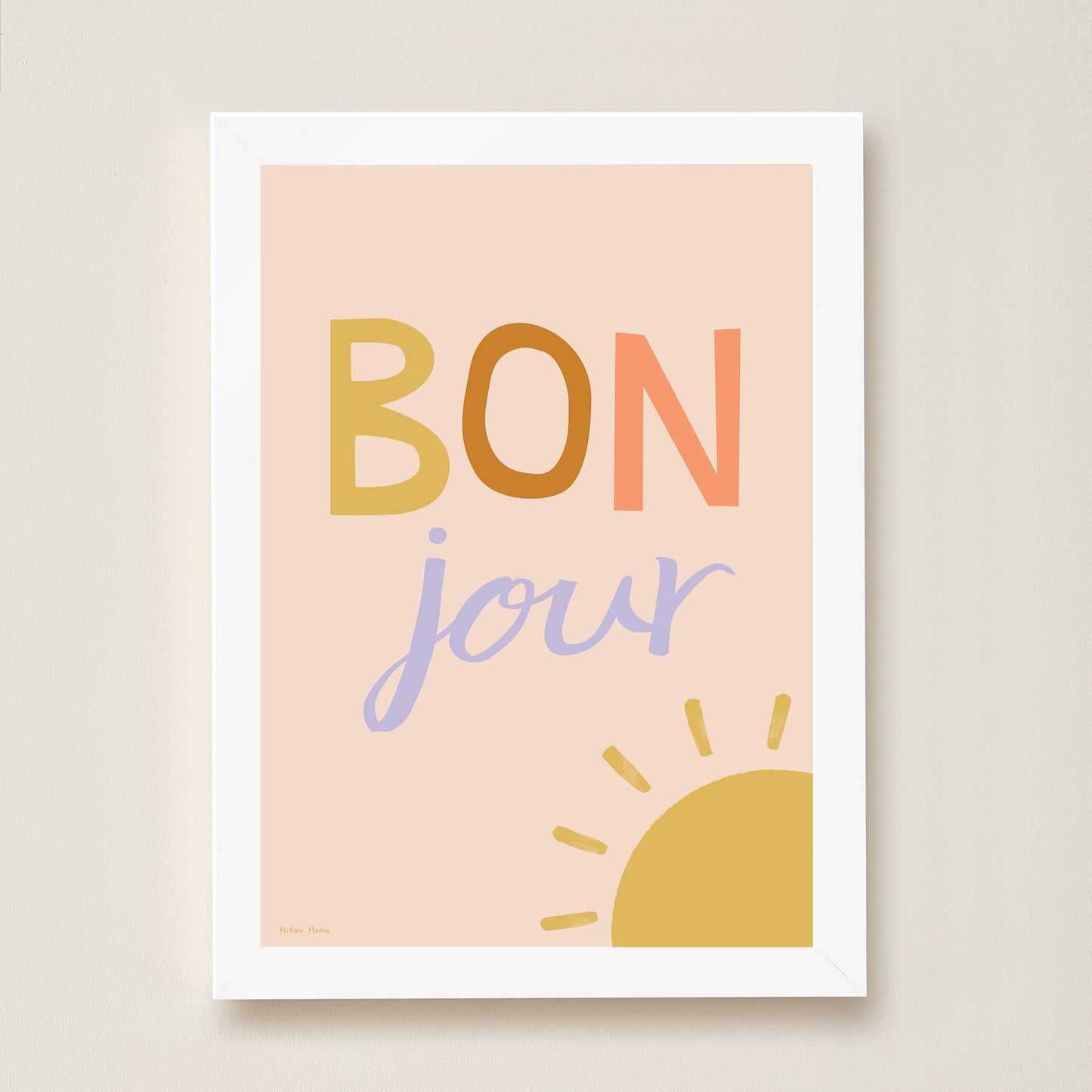 Hibou Design Bonjour Art Print - Pink
