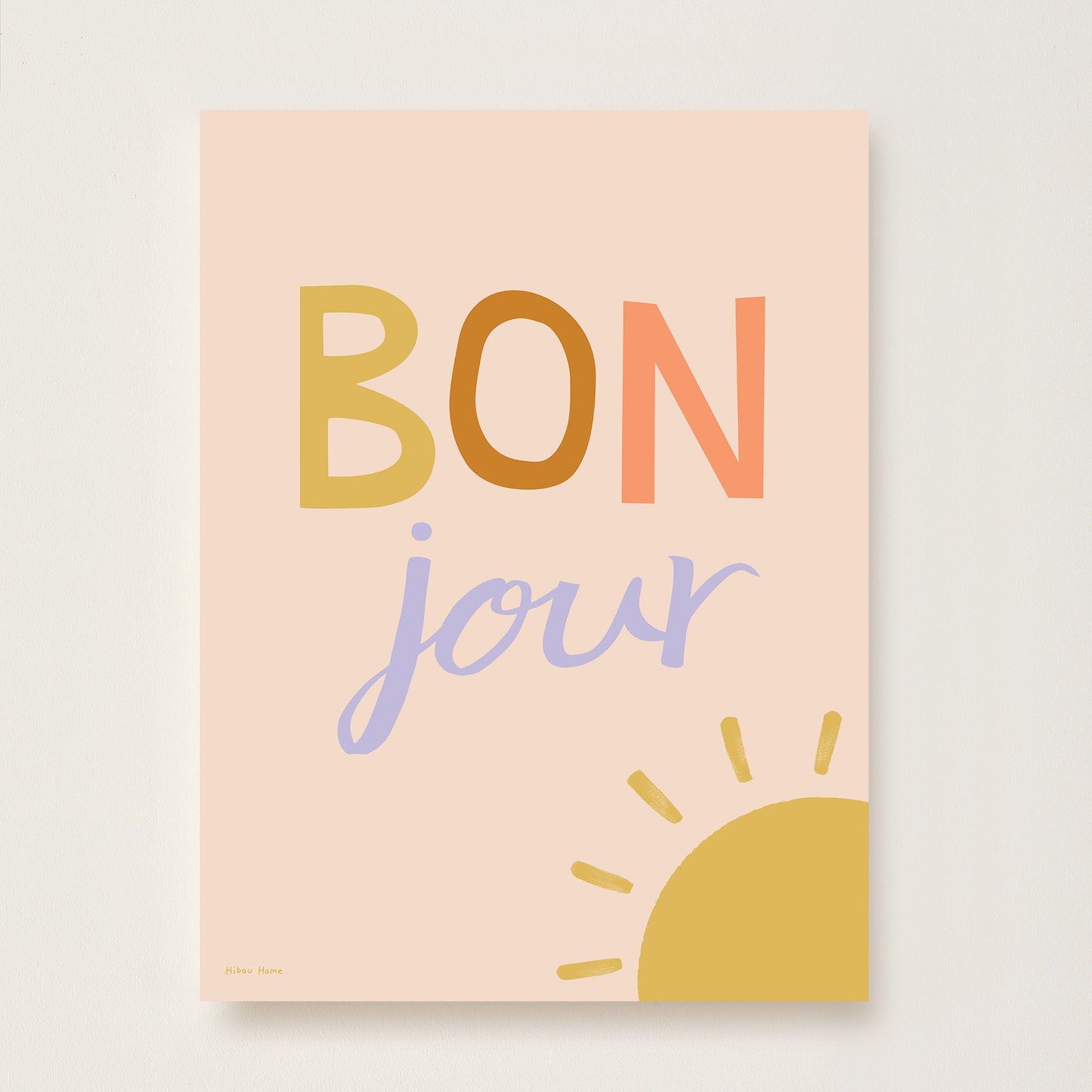 Hibou Design Bonjour Art Print - Pink