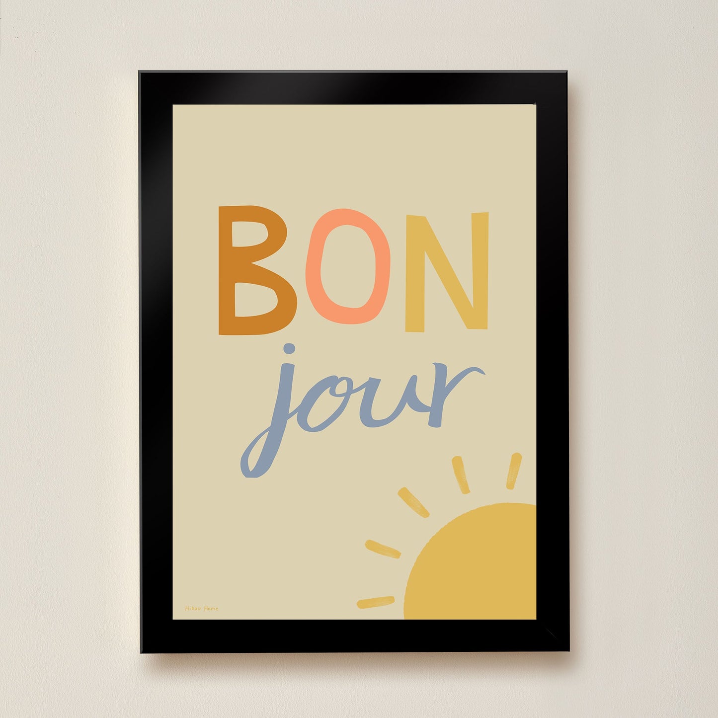 Hibou Design Bonjour Art Print - Sand