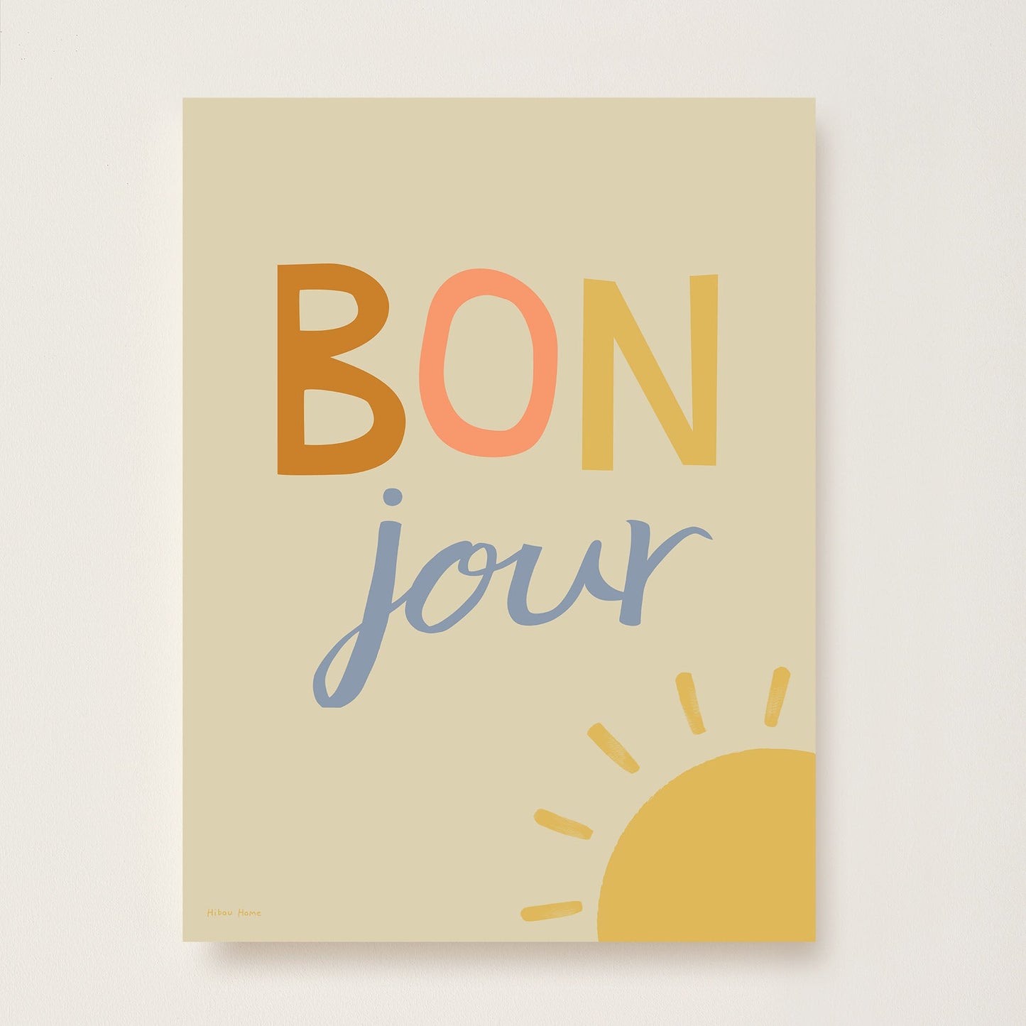 Hibou Design Bonjour Art Print - Sand