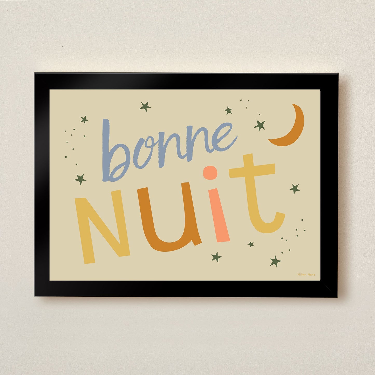 Hibou Design Bonne Nuit Art Print - Sand