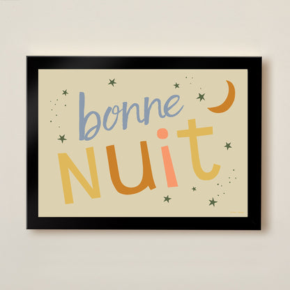 Hibou Design Bonne Nuit Art Print - Sand