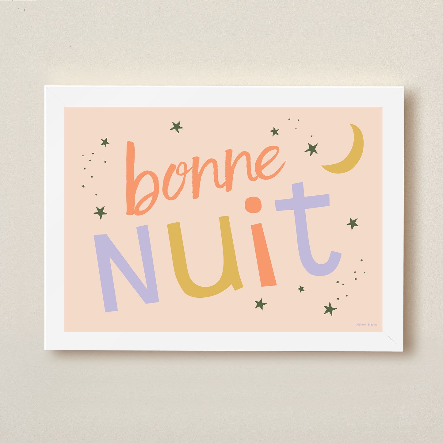 Hibou Design Bonne Nuit Art Print - Confetti Pink