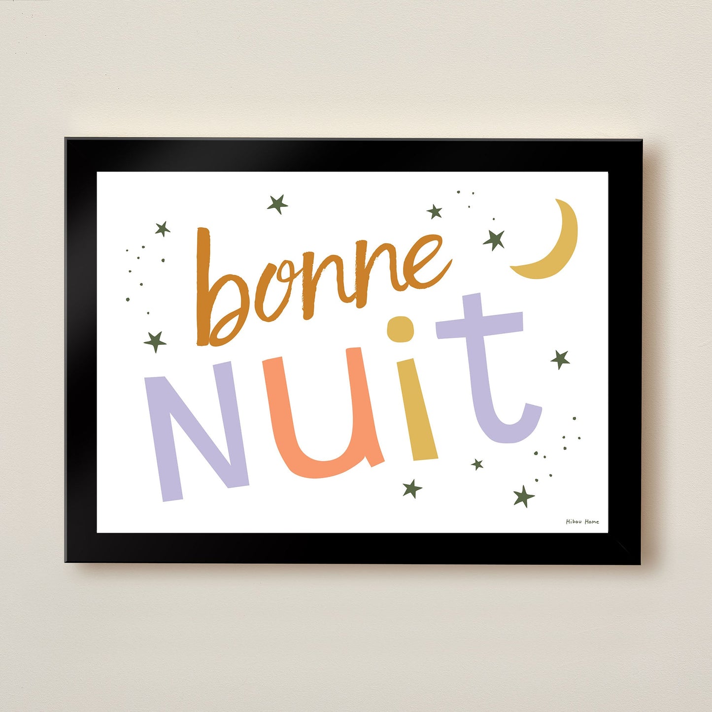 Hibou Design Bonne Nuit Art Print - Confetti White