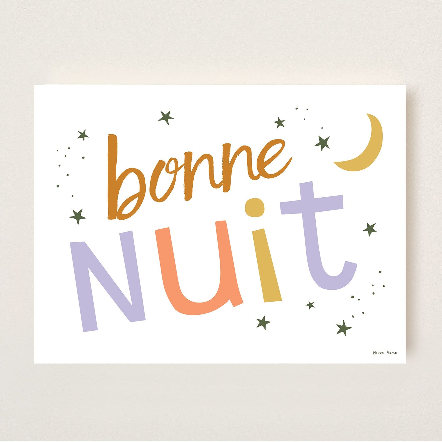 Hibou Design Bonne Nuit Art Print - Confetti White