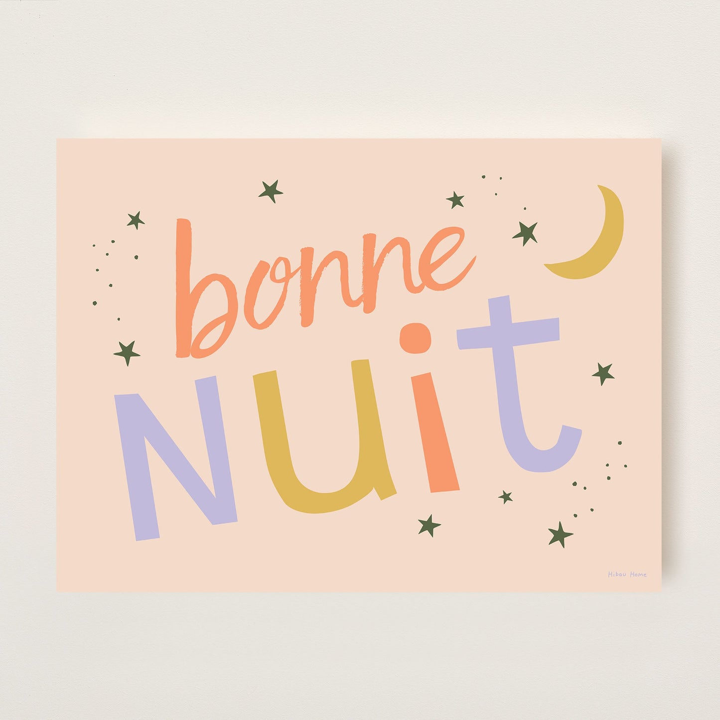 Hibou Design Bonne Nuit Art Print - Confetti Pink