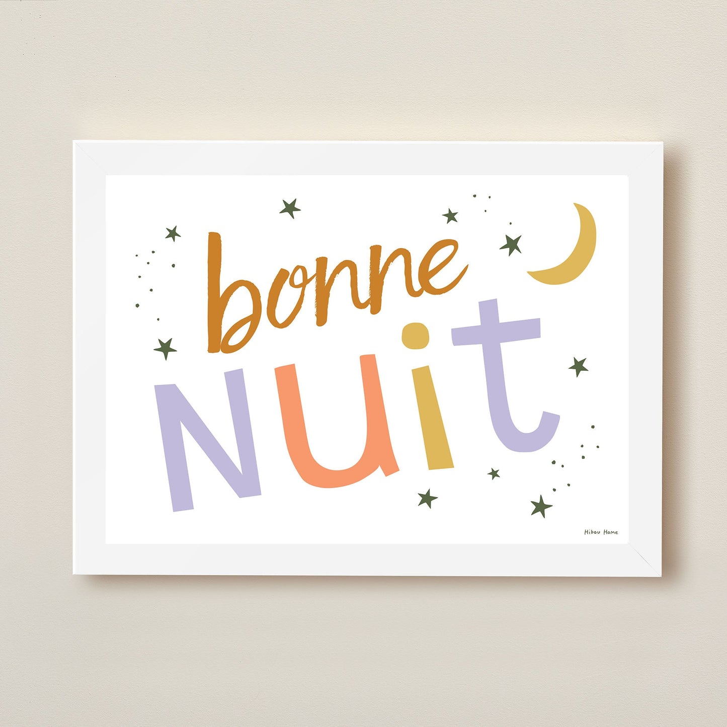 Hibou Design Bonne Nuit Art Print - Confetti White