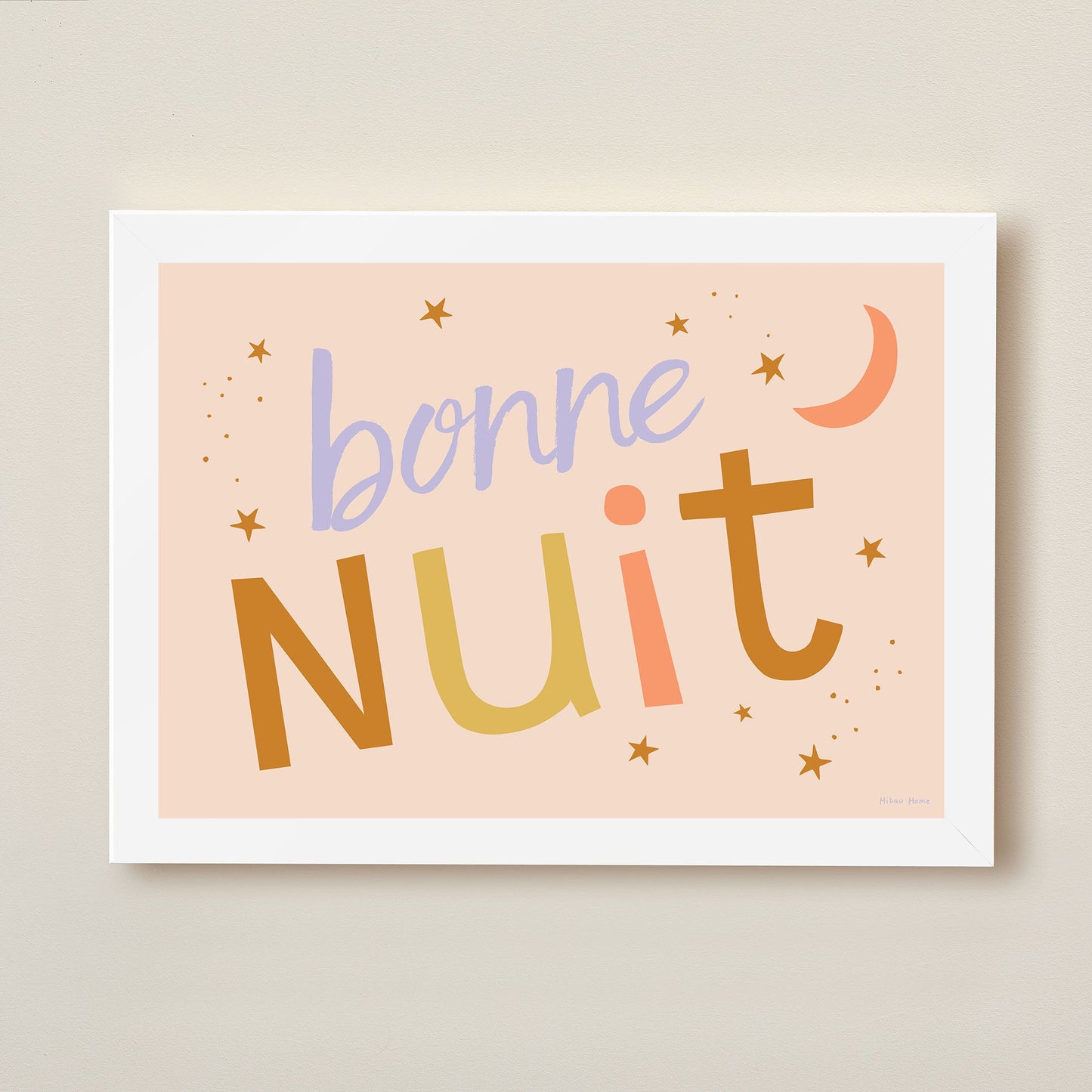 Hibou Design Bonne Nuit Art Print - Pink Toffee