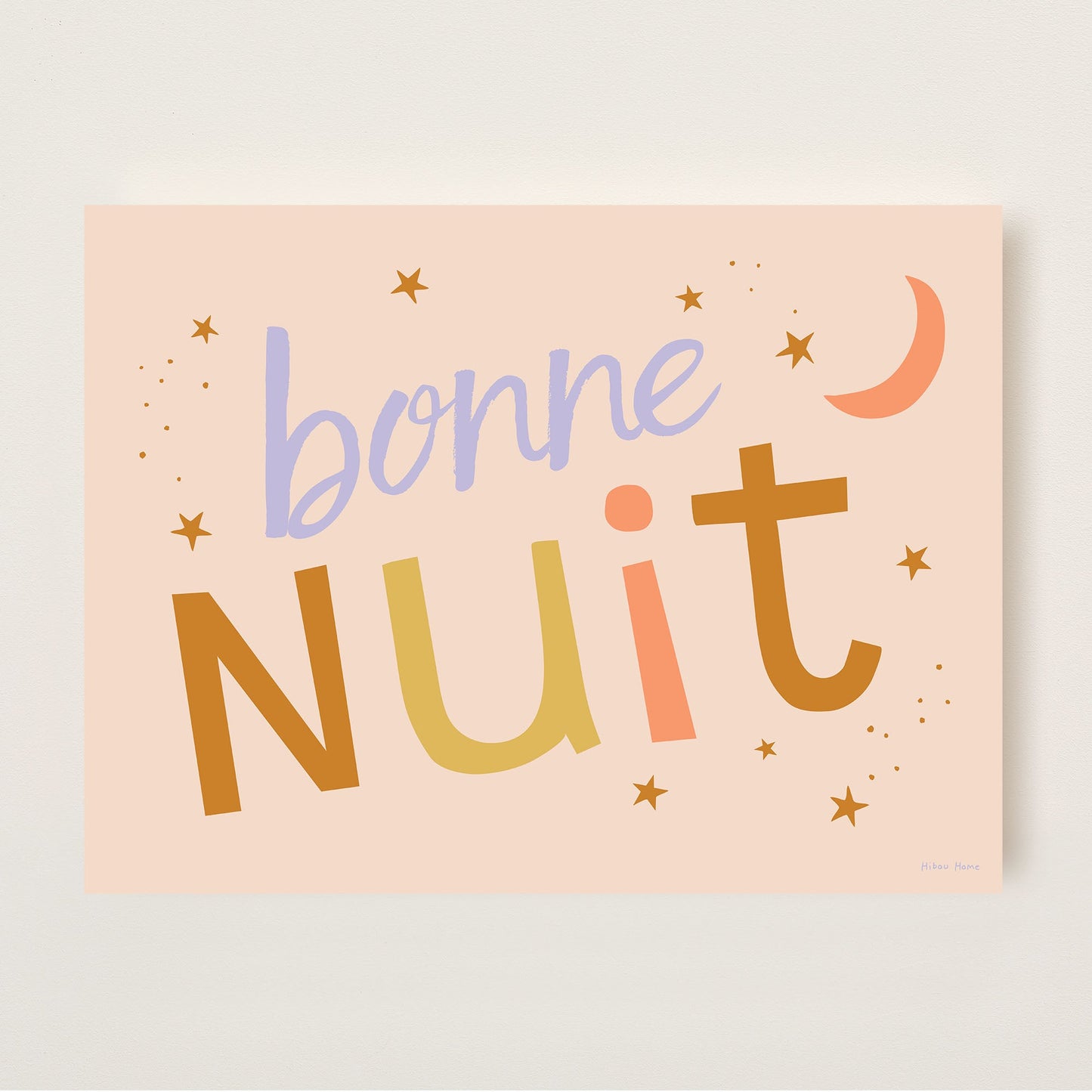 Hibou Design Bonne Nuit Art Print - Pink Toffee