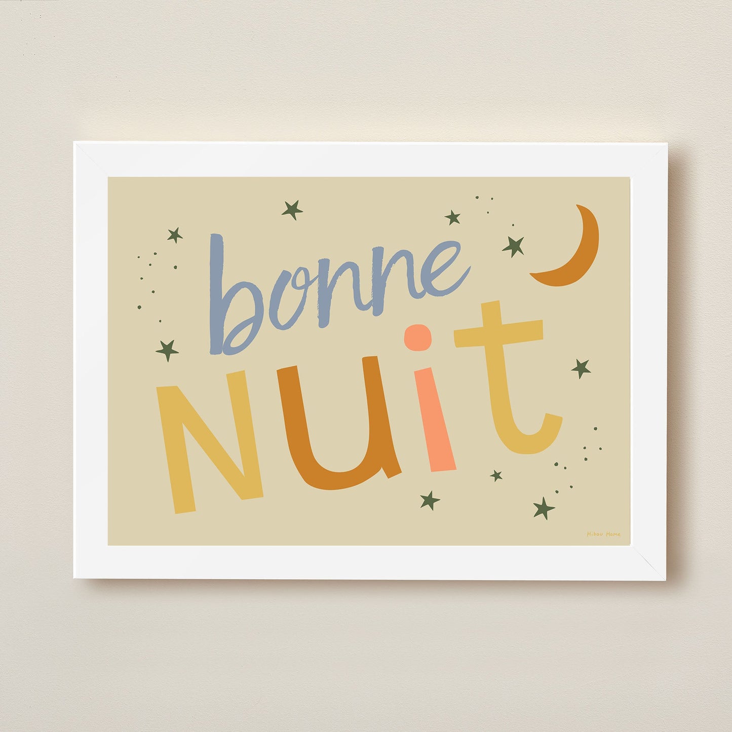 Hibou Design Bonne Nuit Art Print - Sand