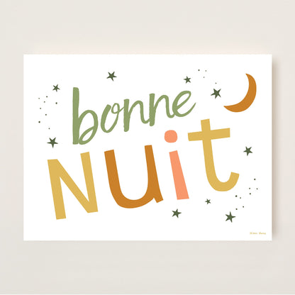 Hibou Design Bonne Nuit Art Print - Autumn