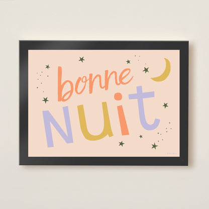 Hibou Design Bonne Nuit Art Print - Confetti Pink