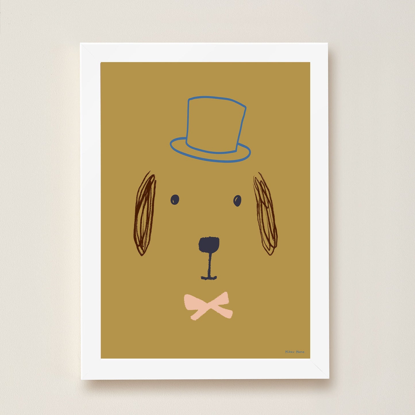 Hibou Design Bruno Dog Art Print - Olive