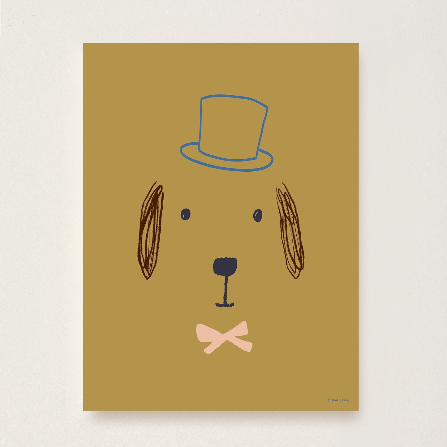 Hibou Design Bruno Dog Art Print - Olive