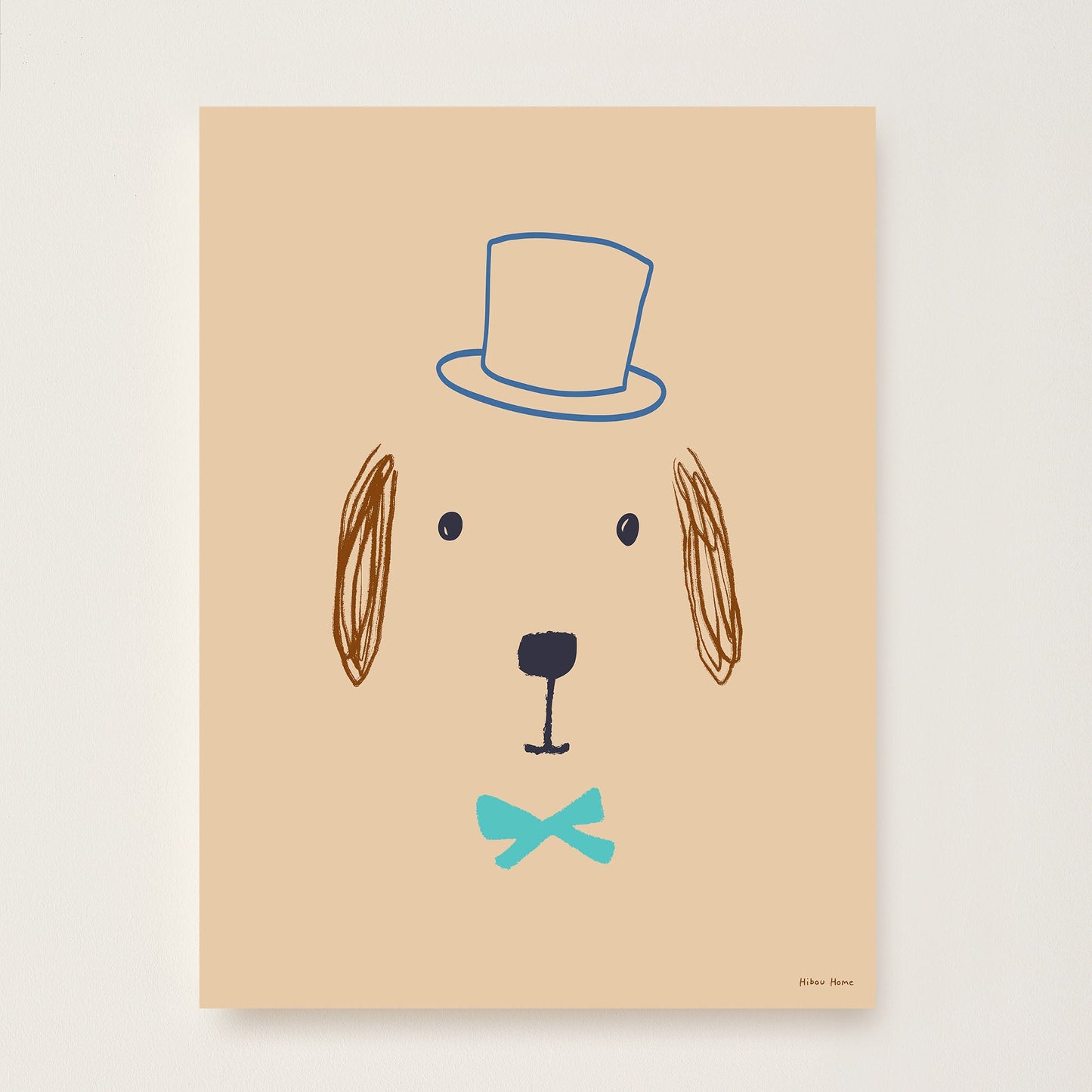 Hibou Design Bruno Dog Art Print - Plaster Pink