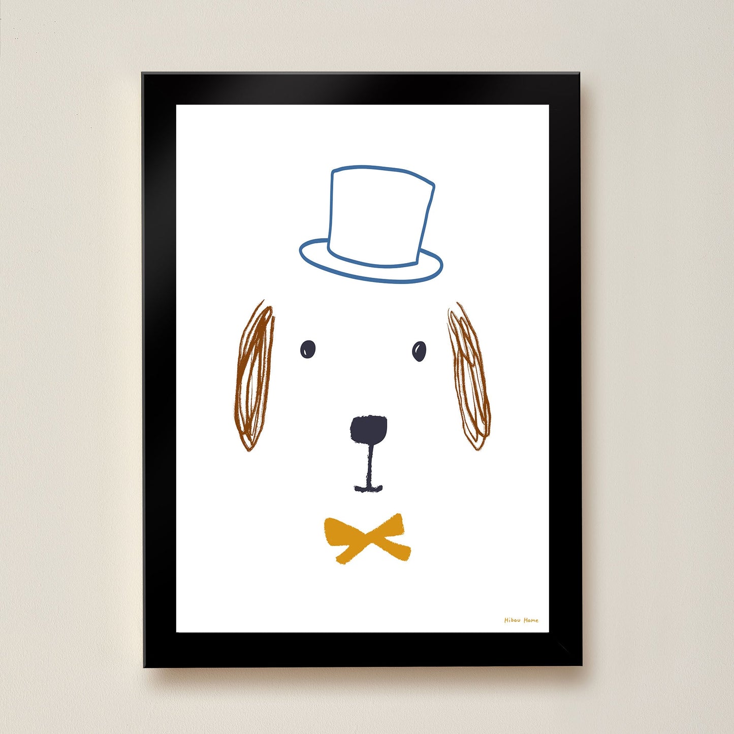 Hibou Design Bruno Dog Art Print - White