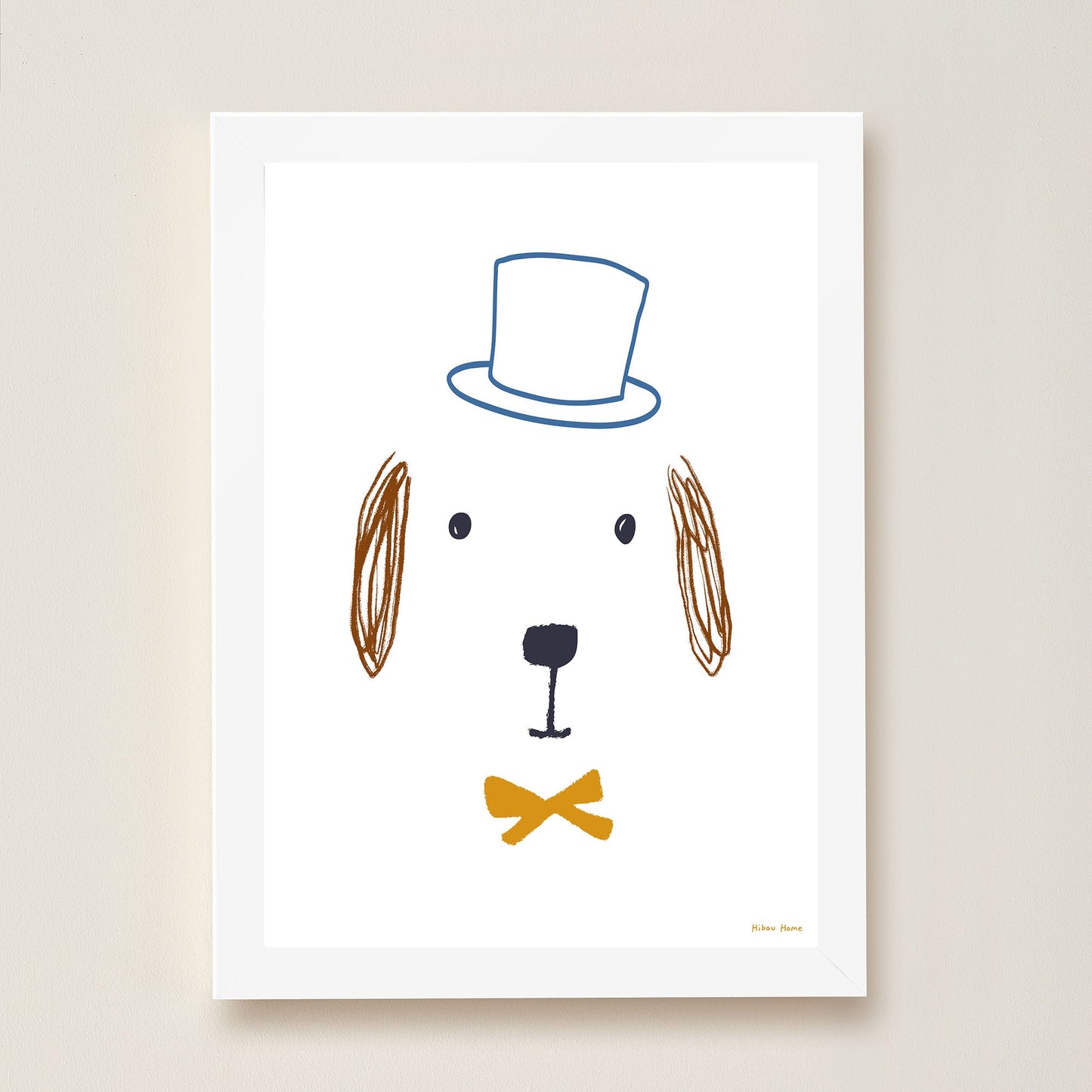 Hibou Design Bruno Dog Art Print - White