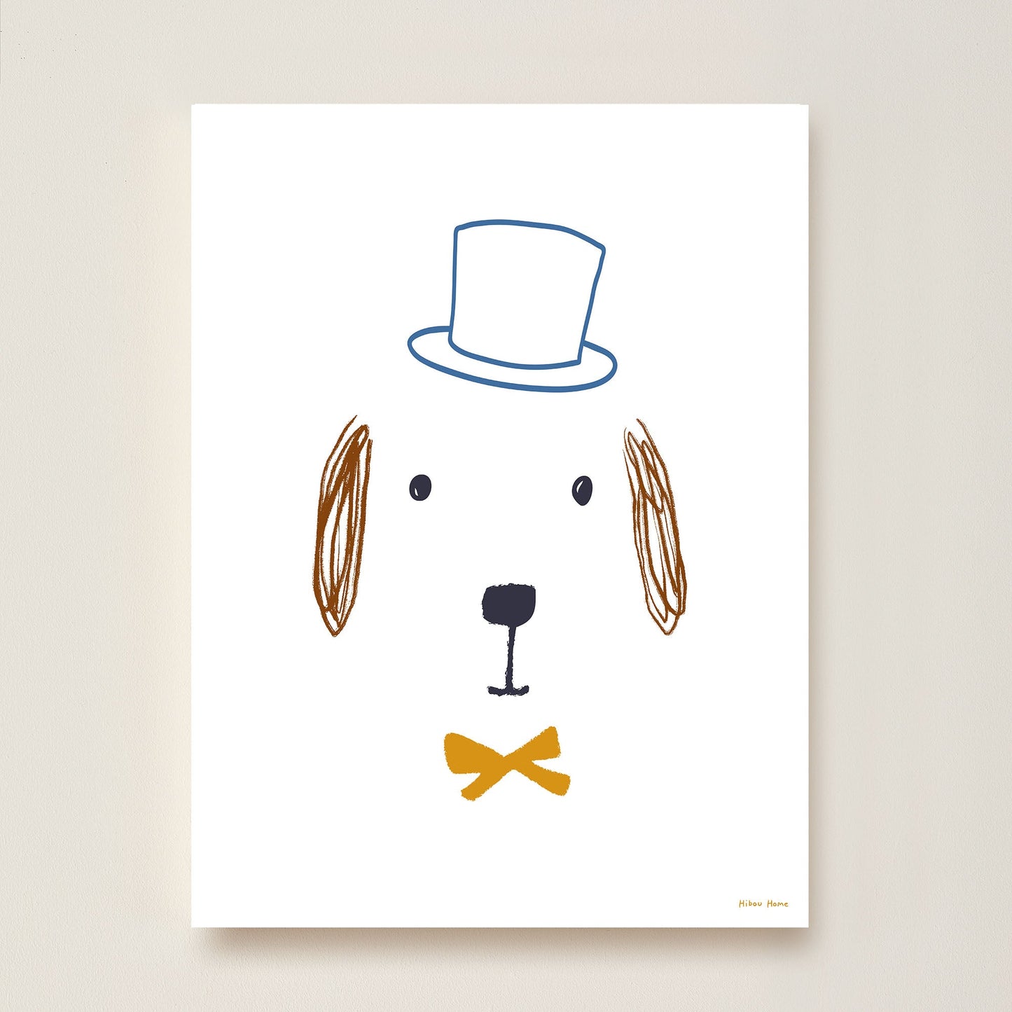 Hibou Design Bruno Dog Art Print - White