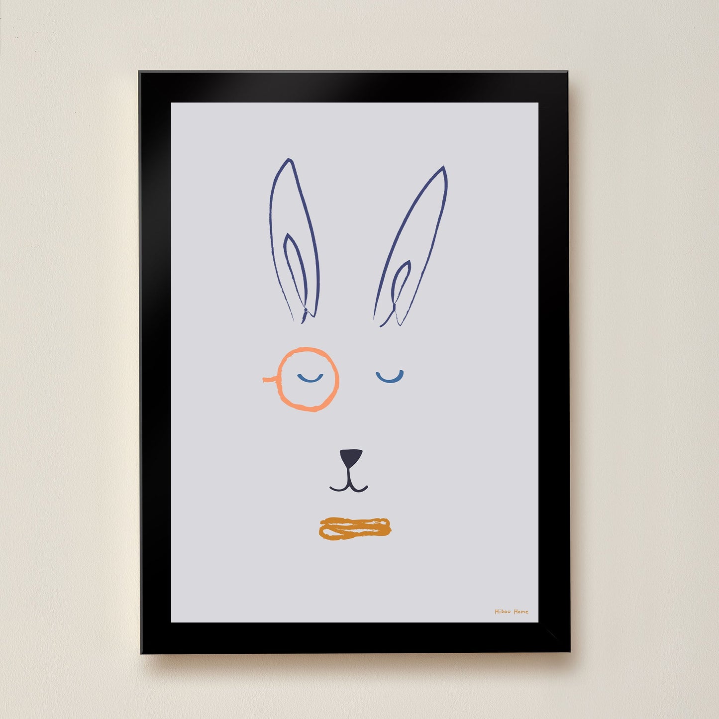 Hibou Design Hector Hare Art Print - Lilac