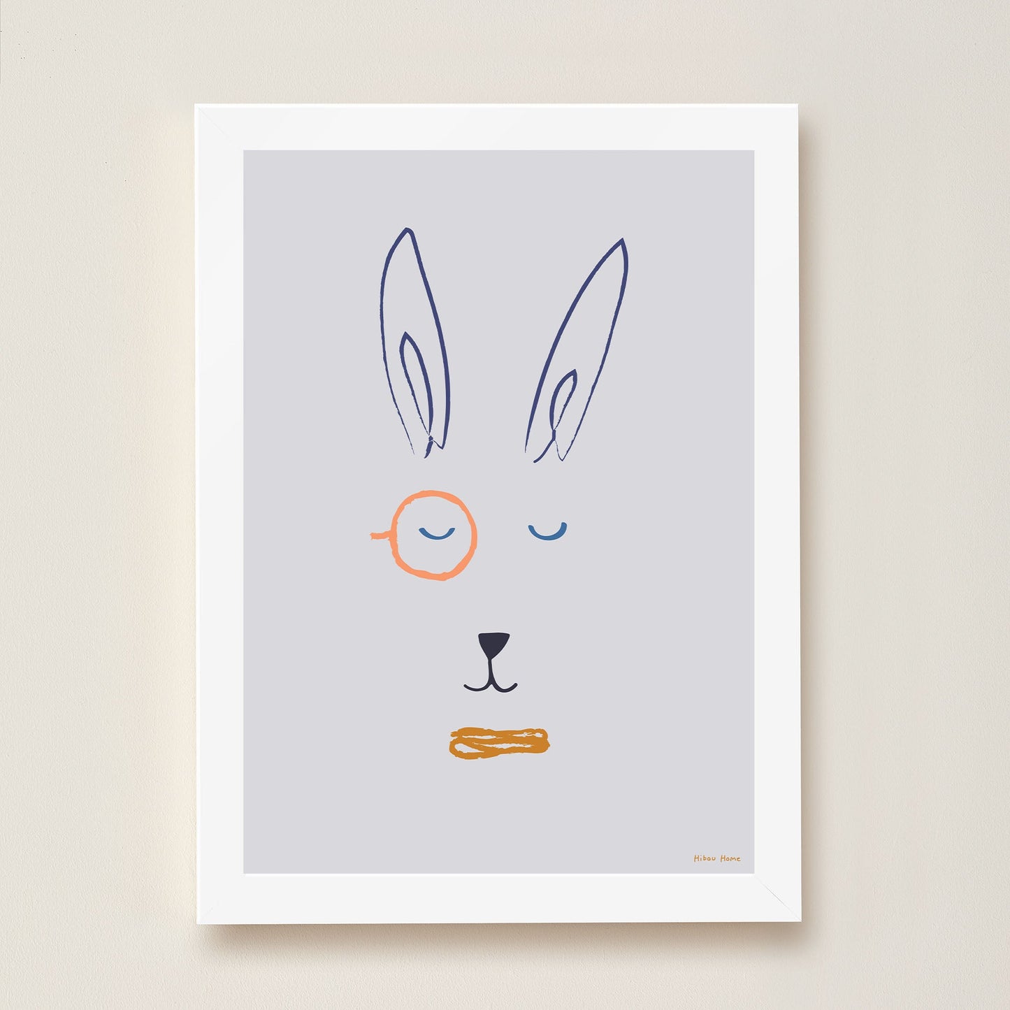 Hibou Design Hector Hare Art Print - Lilac