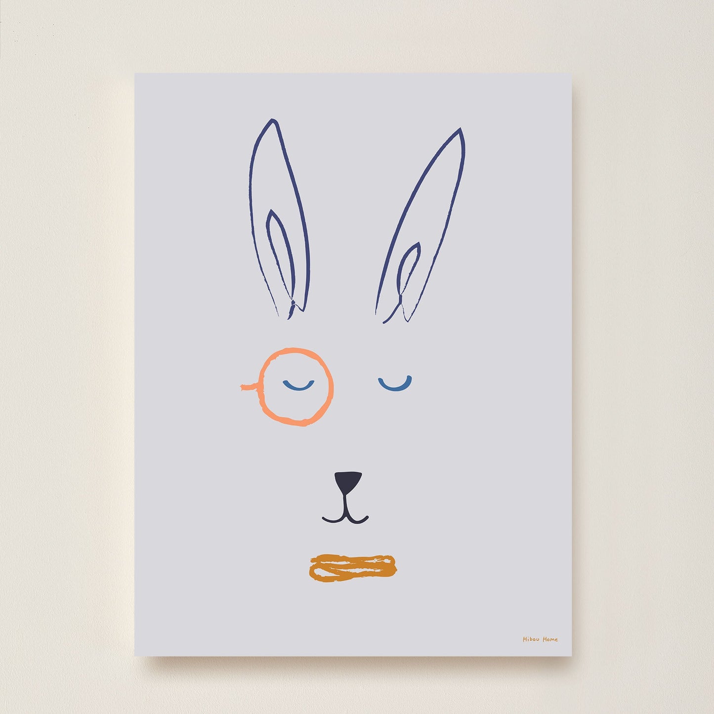 Hibou Design Hector Hare Art Print - Lilac