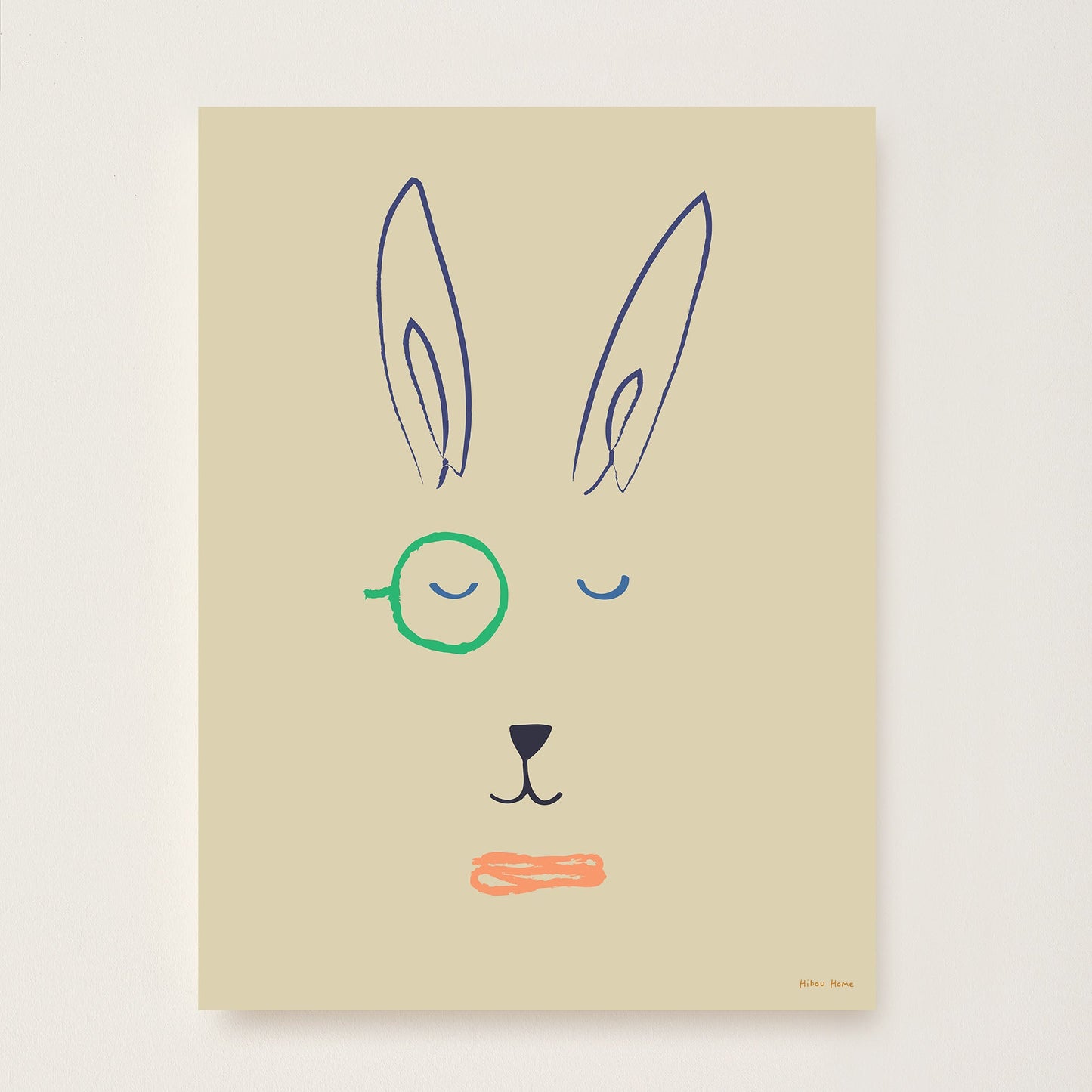 Hibou Design Hector Hare Art Print - Sand