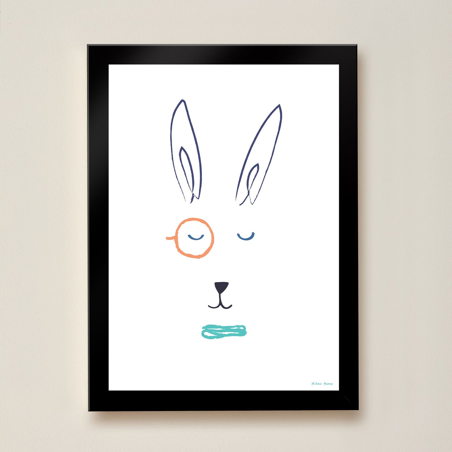Hibou Design Hector Hare Art Print - White