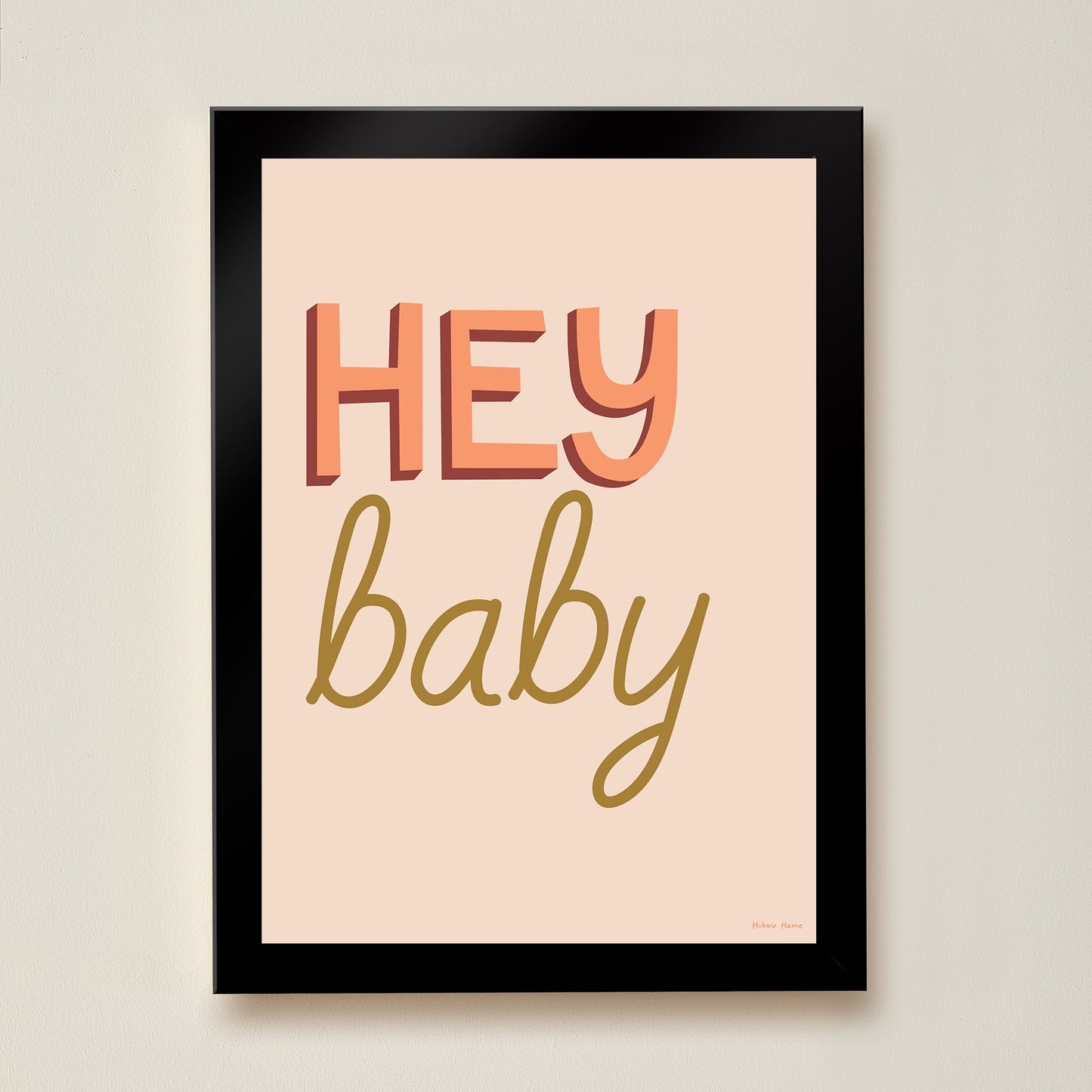 Hibou Design Hey Baby Art Print - Marron
